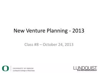 New Venture Planning - 2013