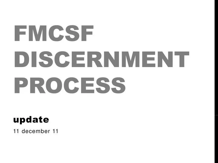 fmcsf discernment process