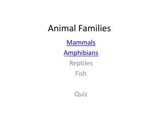 Animal Families