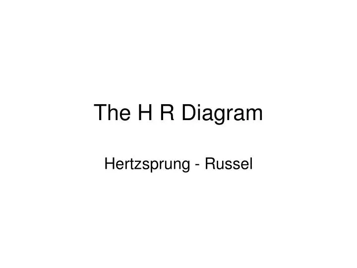 the h r diagram