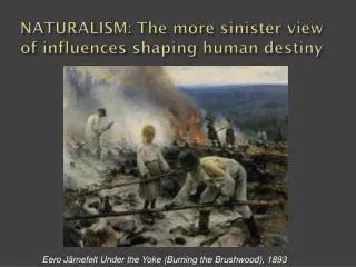NATURALISM: The more sinister view of influences shaping human destiny