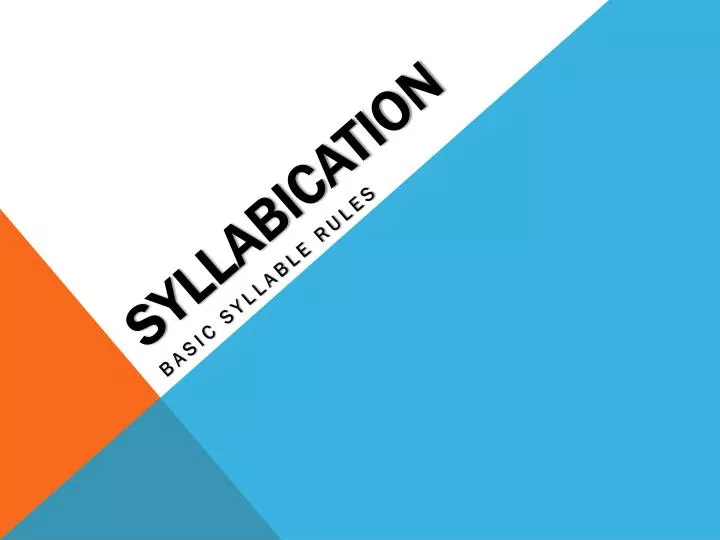syllabication
