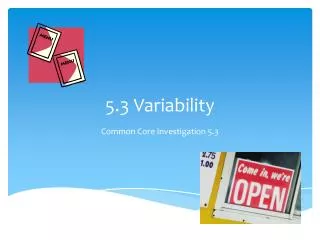 5.3 Variability