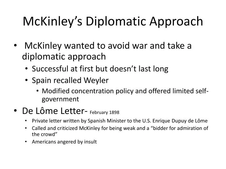 mckinley s diplomatic approach