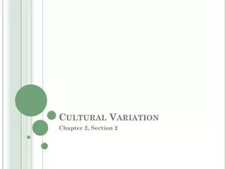 Cultural Variation