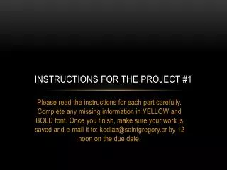 Instructions for the project #1