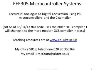 EEE305 Microcontroller Systems