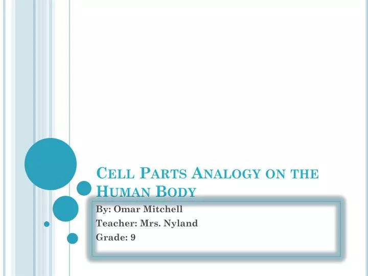 cell parts analogy on the human body
