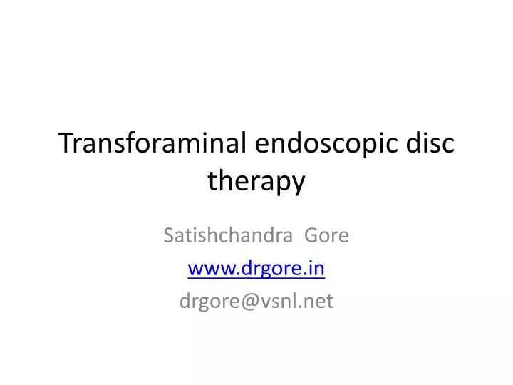 transforaminal endoscopic disc therapy