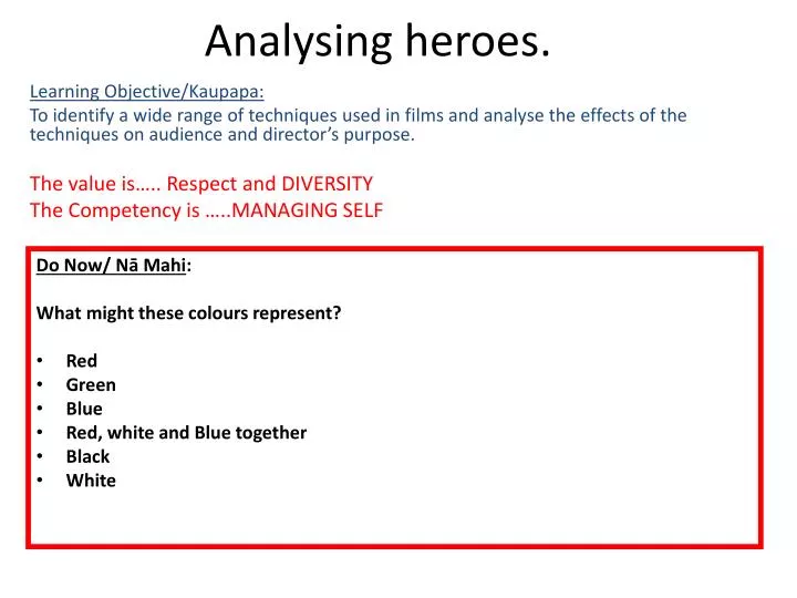 analysing heroes
