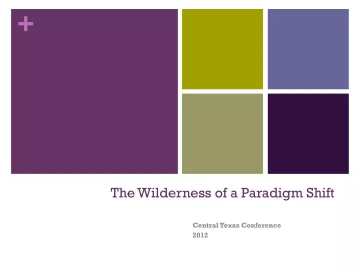 the wilderness of a paradigm shift