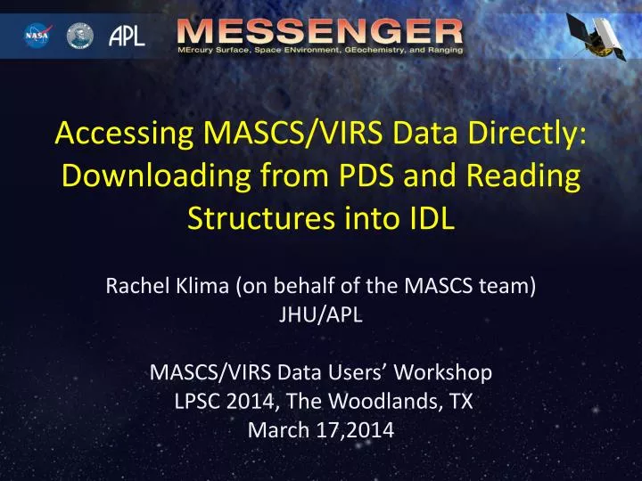 accessing mascs virs data directly downloading from pds and reading structures into idl