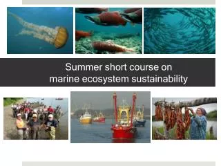 Summer short course on marine ecosystem sustainability