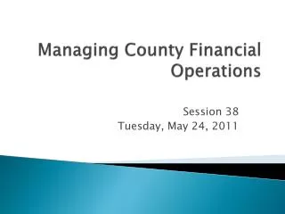 Managing County Financial Operations