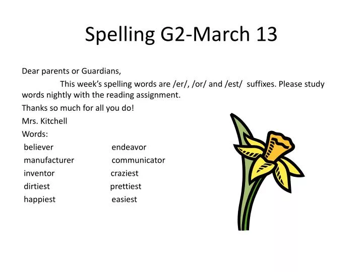 spelling g2 march 13
