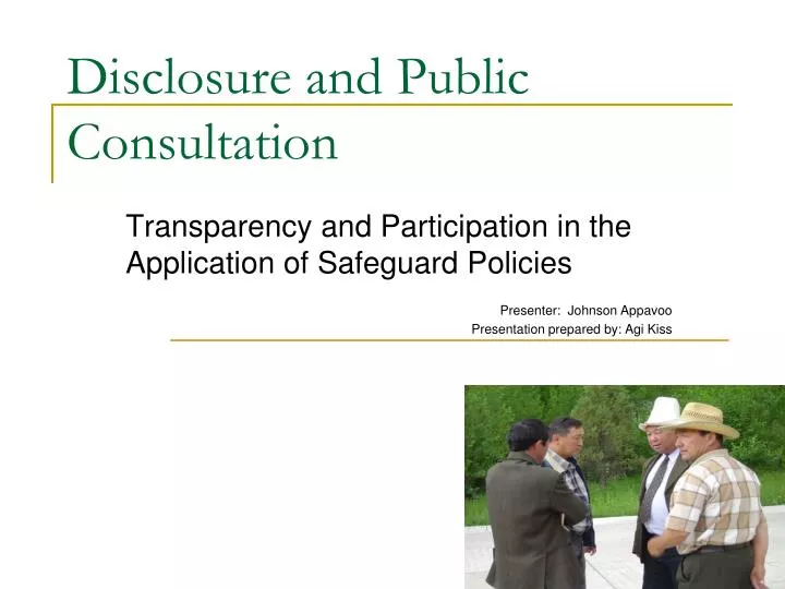 disclosure and public consultation