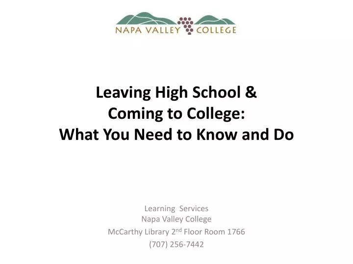 leaving high school coming to college what you n eed to know and do