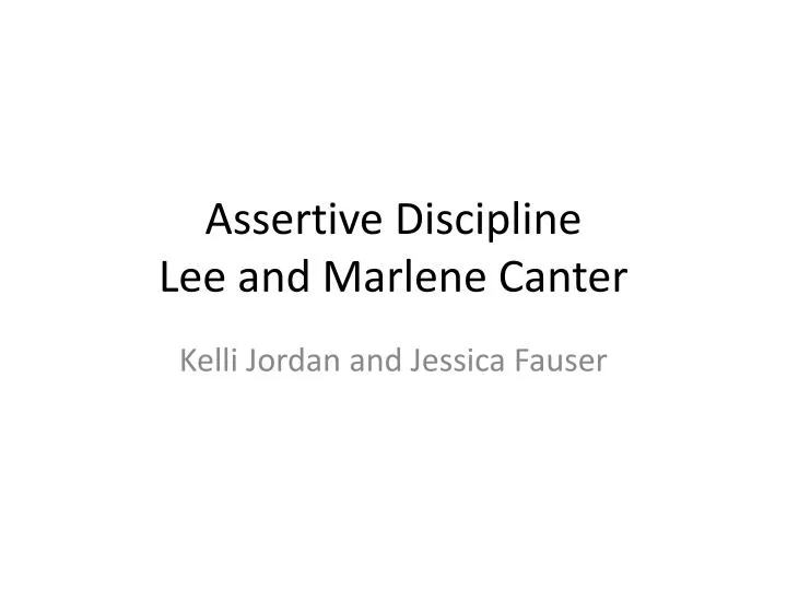 assertive discipline lee and marlene canter