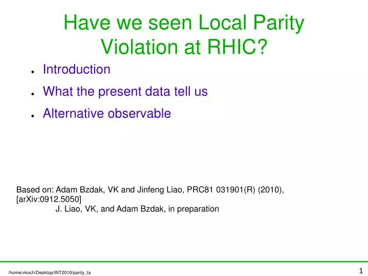 have we seen local parity violation at rhic