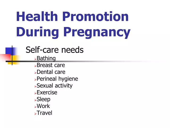health promotion during pregnancy