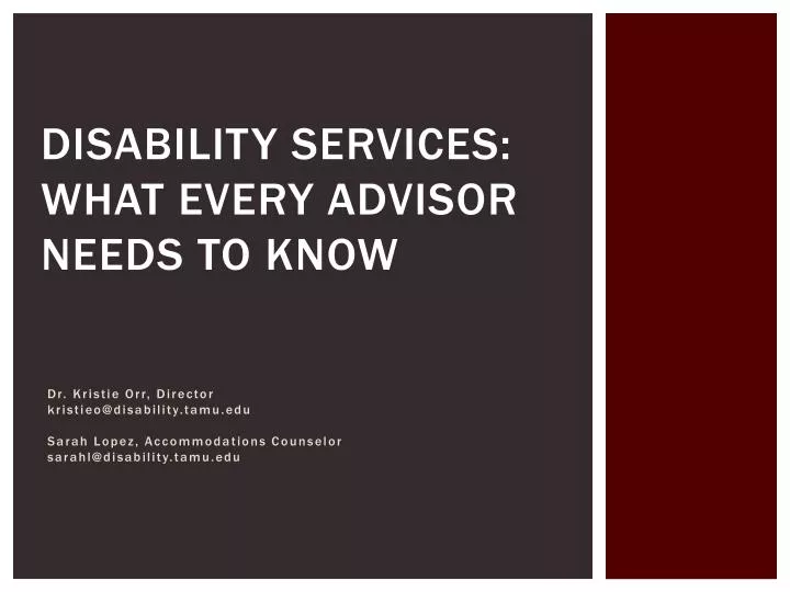 disability services what every advisor needs to know