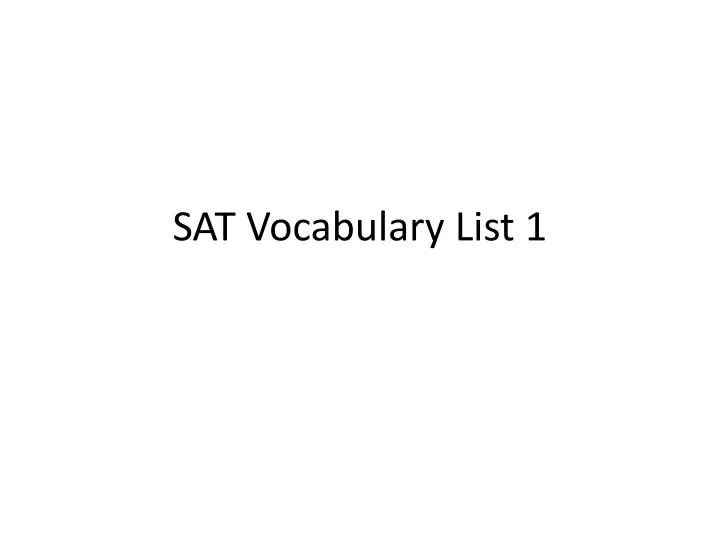 sat vocabulary list 1