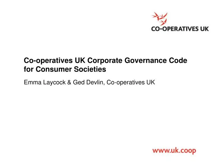 co operatives uk corporate governance c ode for consumer s ocieties