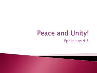 Peace and Unity!