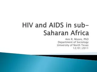 hiv and aids in sub saharan africa