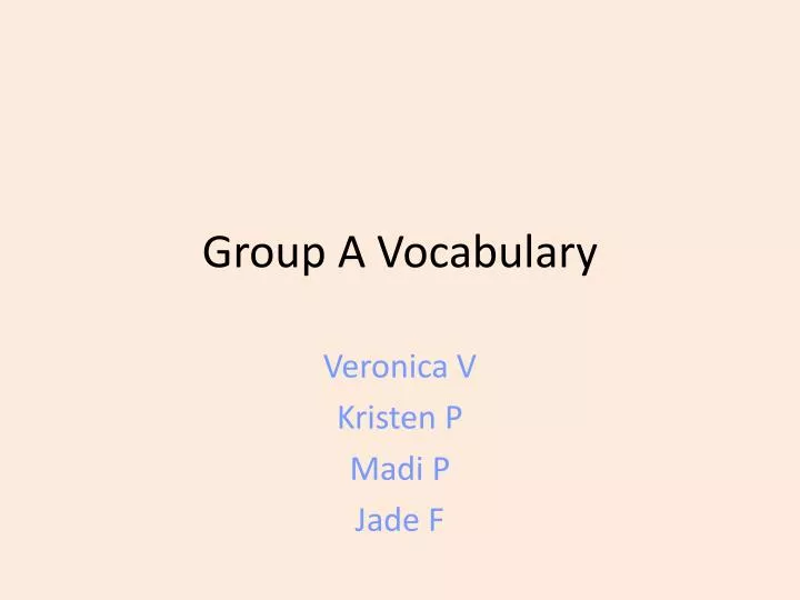 group a vocabulary