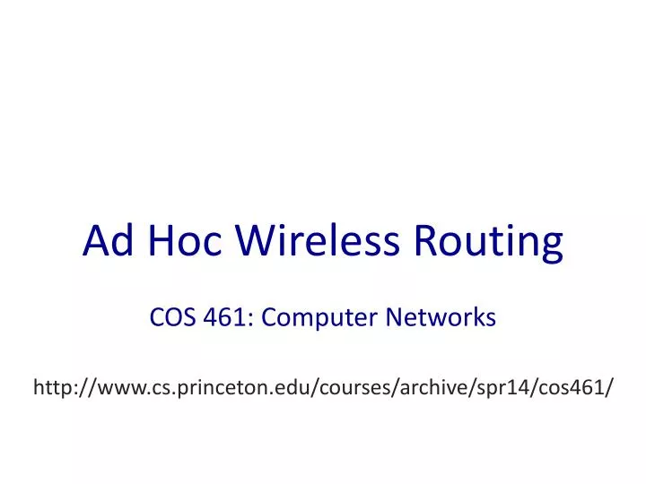 ad hoc wireless routing