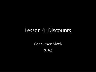Lesson 4: Discounts