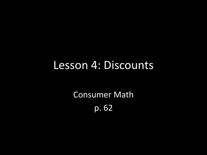 lesson 4 discounts