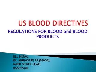 US BLOOD DIRECTIVES