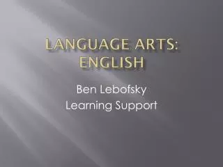 Language Arts: English