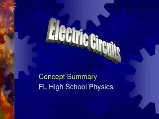 Concept Summary FL High School Physics