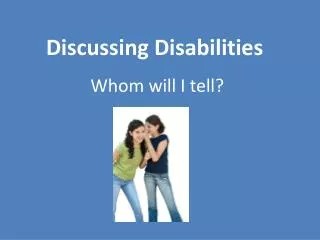 Discussing Disabilities
