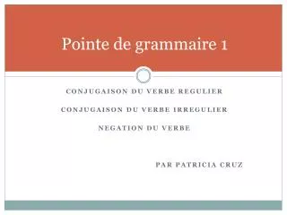 pointe de grammaire 1