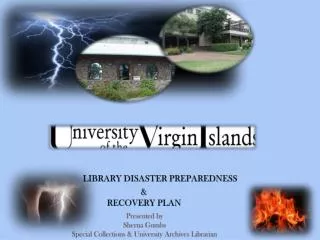 LIBRARY DISASTER PREPAREDNESS &amp; RECOVERY PLAN