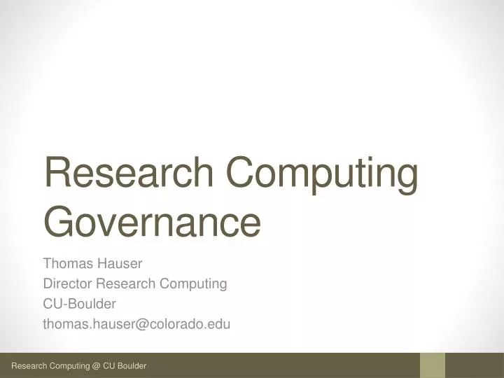 research computing governance