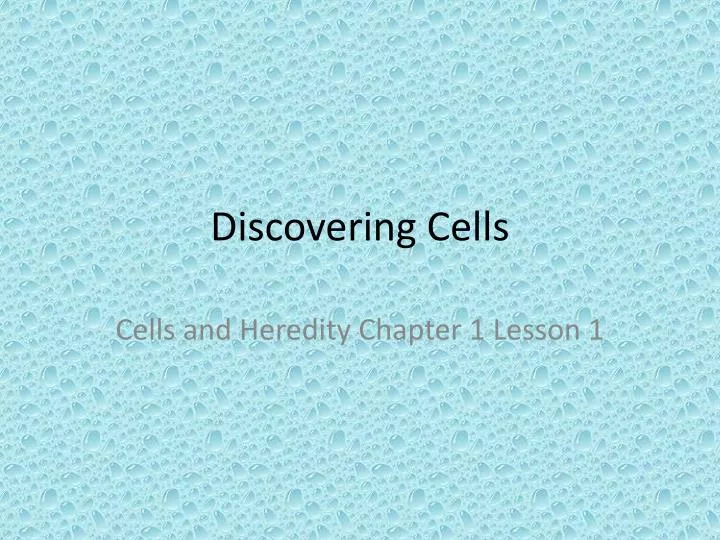 discovering cells