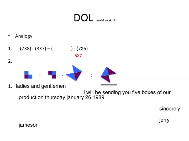 dol level 4 week 18