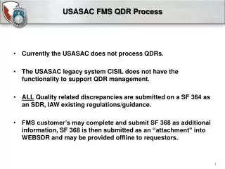 USASAC FMS QDR Process