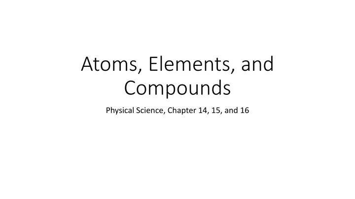 atoms elements and compounds