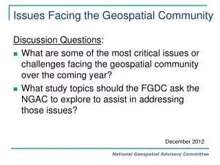 issues facing the geospatial community