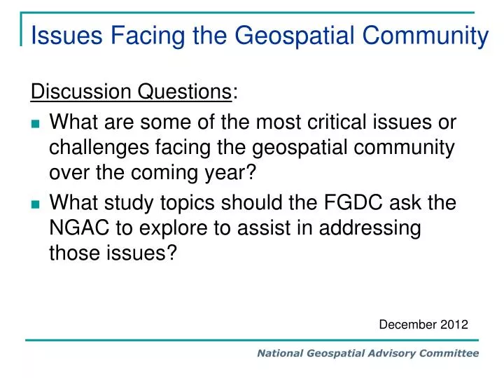 issues facing the geospatial community
