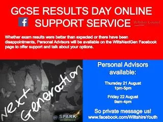 GCSE RESULTS DAY ONLINE SUPPORT SERVICE