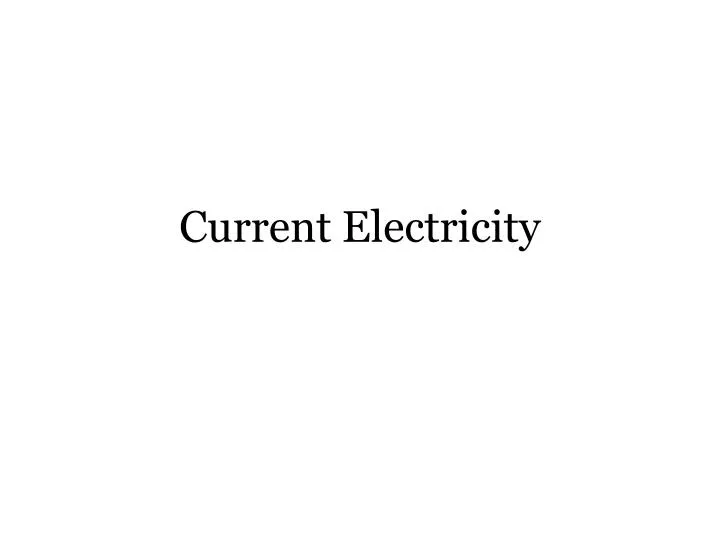 current electricity