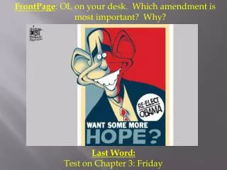 FrontPage : OL on your desk. Which amendment is most important? Why?