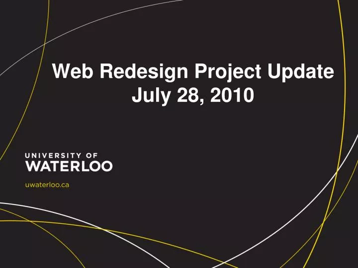 web redesign project update july 28 2010